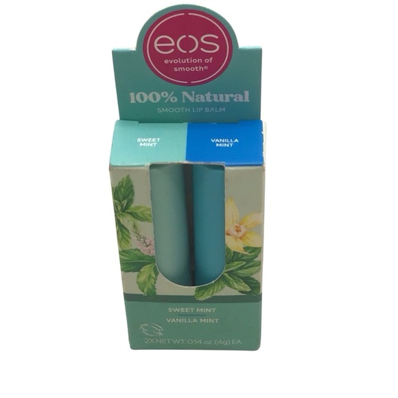 eos 100% Natural Lip Balm,  Sweet Mint & Vanilla Mint, 0.14 oz, 2-Pack - Picture 3 of 8